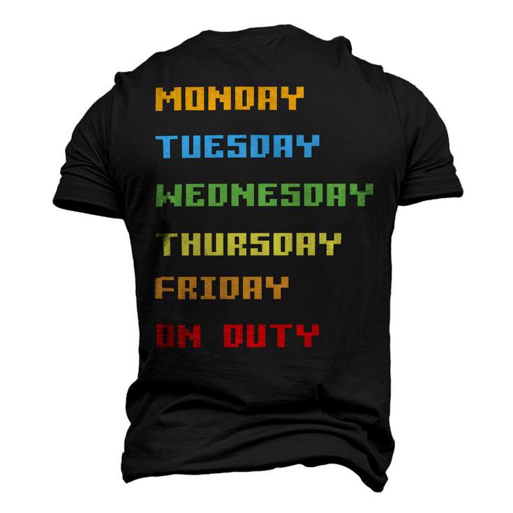 Monday To Friday On Duty Men's 3D Print Graphic Crewneck Short Sleeve T-shirt