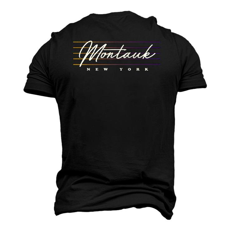 Montauk Retro Style New York Men's 3D T-Shirt Back Print
