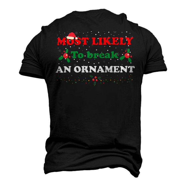 Most Likely To Break An Ornament Santa Hat Xmas Lights Men's 3D Print Graphic Crewneck Short Sleeve T-shirt