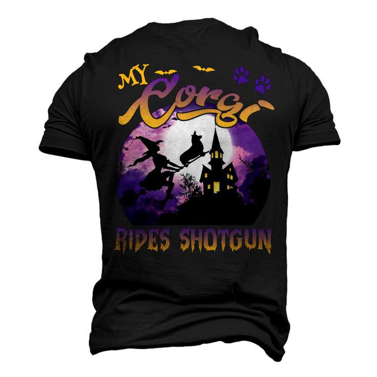 My Corgi Rides Shotgun Cool Halloween Protector Witch Dog V2 Men's 3D Print Graphic Crewneck Short Sleeve T-shirt