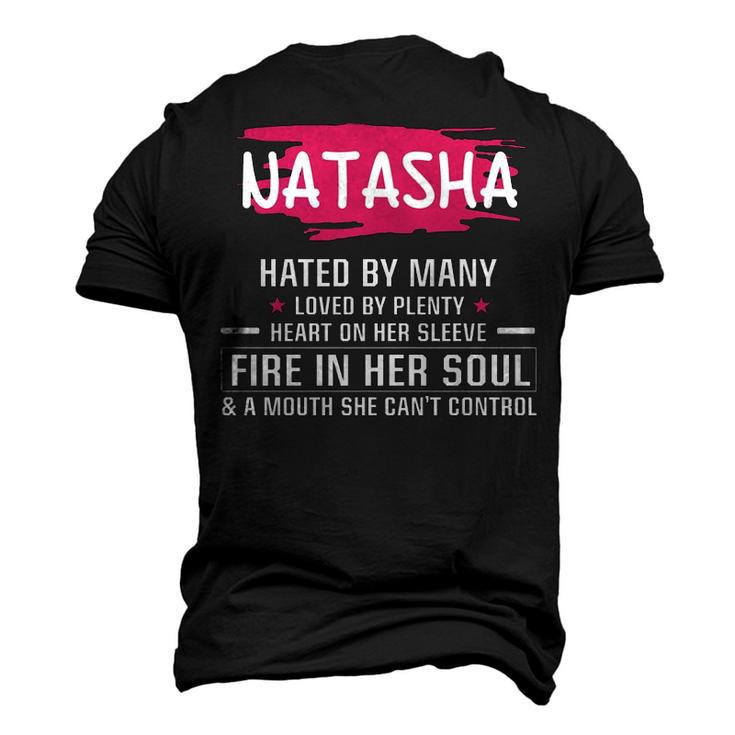 Natasha Name Natasha Hated By Many Loved By Plenty Heart On Her Sleeve Men's 3D T-shirt Back Print