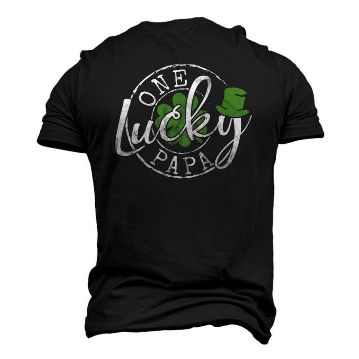 Mens One Lucky Papa Father Irish Clovers St Patricks Day Men's 3D T-Shirt Back Print