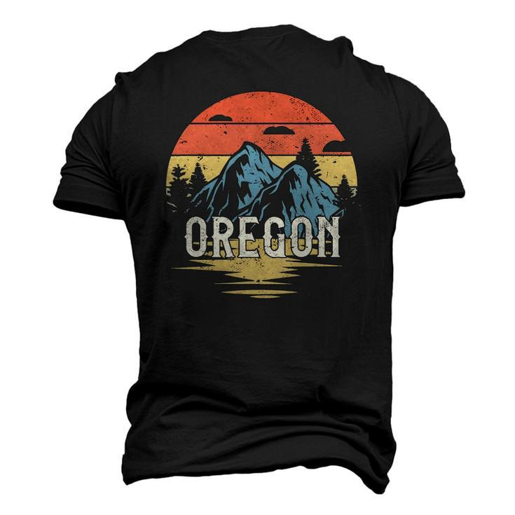 Oregon Mountains Retro Vintage Sunset Men's 3D T-Shirt Back Print
