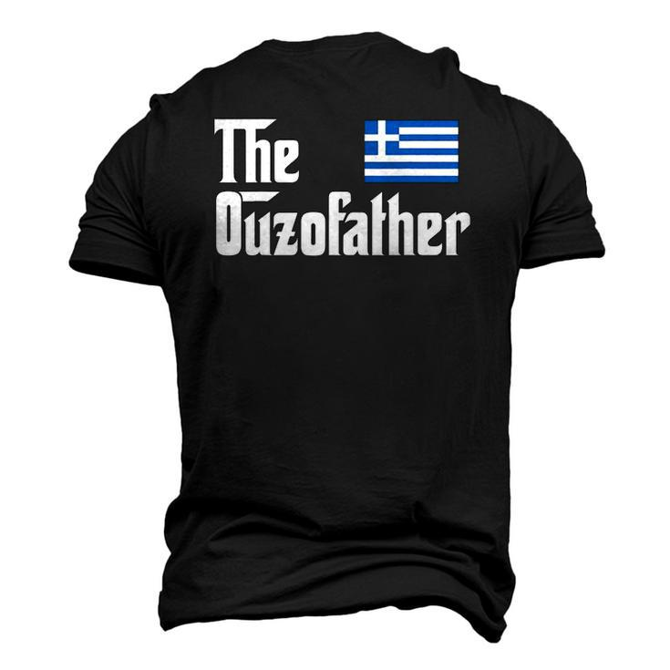 The Ouzo Father Greek Flag Men's 3D T-Shirt Back Print