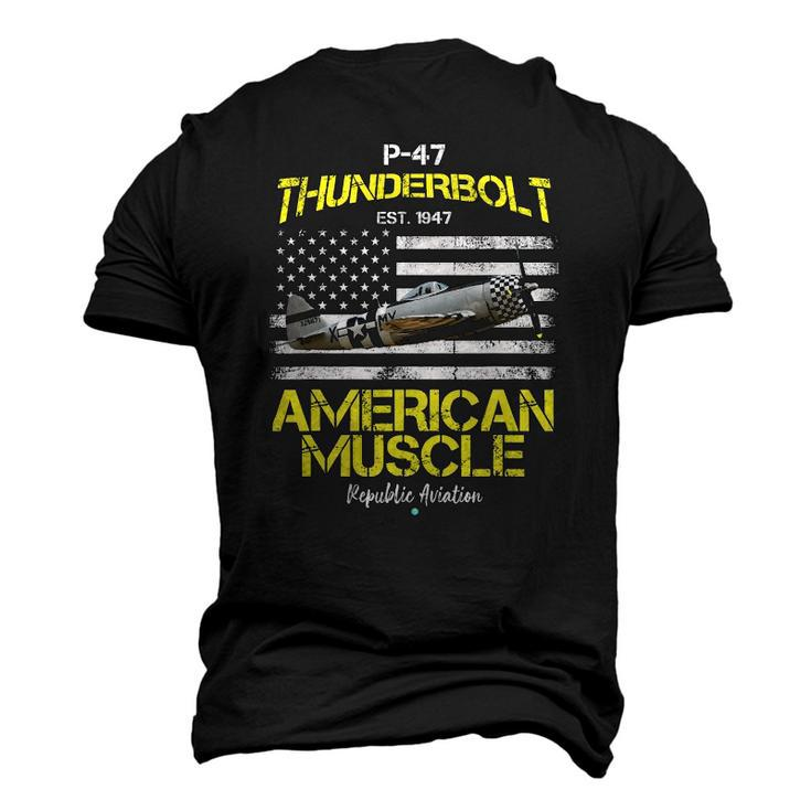 P-47 Thunderbolt Wwii Airplane American Muscle Men's 3D T-Shirt Back Print