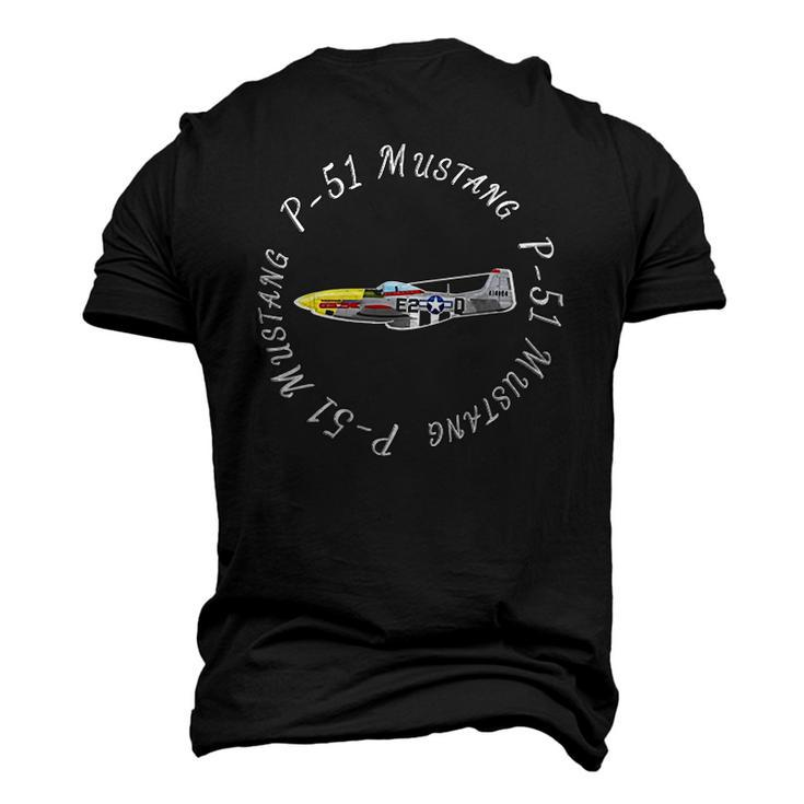 P 51 Mustang Tshir Military Aircraft Men's 3D T-Shirt Back Print