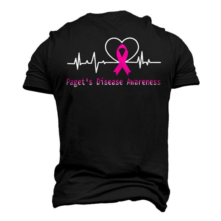 Pagets Disease Awareness Heartbeat  Pink Ribbon  Pagets Disease  Pagets Disease Awareness Men's 3D Print Graphic Crewneck Short Sleeve T-shirt