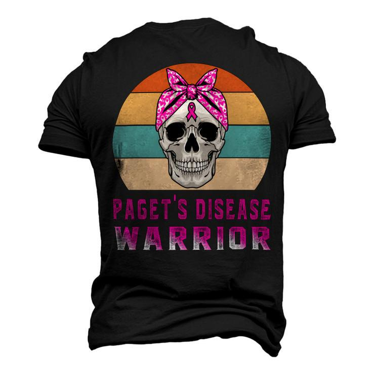Pagets Disease Warrior  Skull Women Vintage  Pink Ribbon  Pagets Disease  Pagets Disease Awareness Men's 3D Print Graphic Crewneck Short Sleeve T-shirt