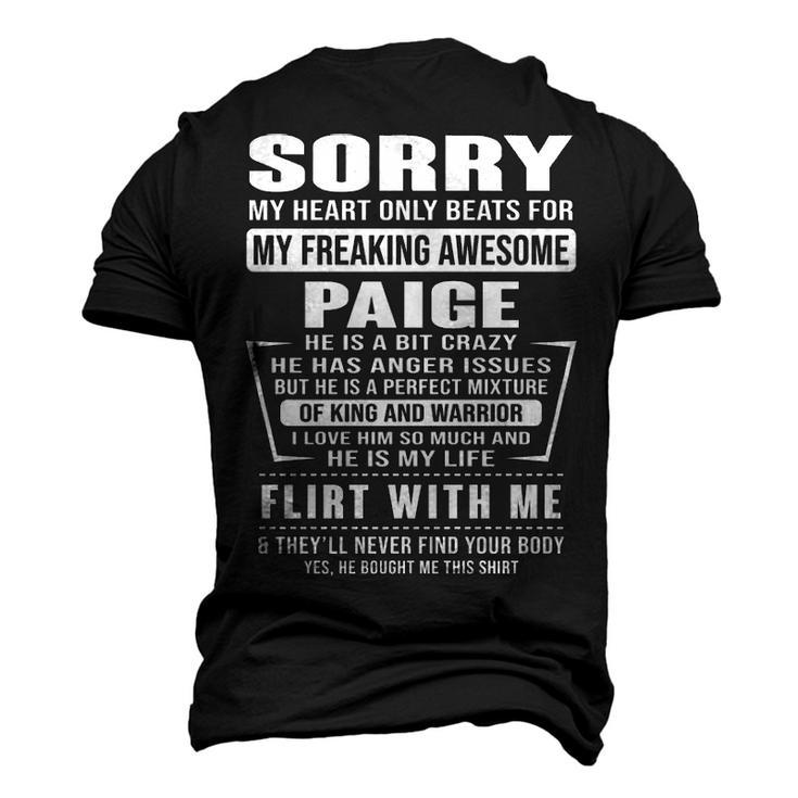 Paige Name Sorry My Heart Only Beats For Paige Men's 3D T-shirt Back Print