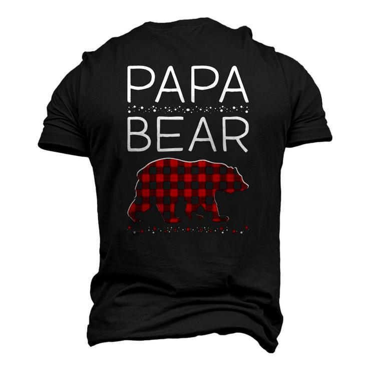 Papa Bear Christmas Pajamas Matching Plaid Men Men's 3D T-Shirt Back Print
