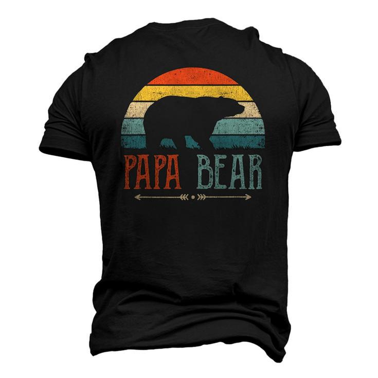 Mens Papa Bear Vintage Daddy Fathers Day Retro Dad Men's 3D T-Shirt Back Print