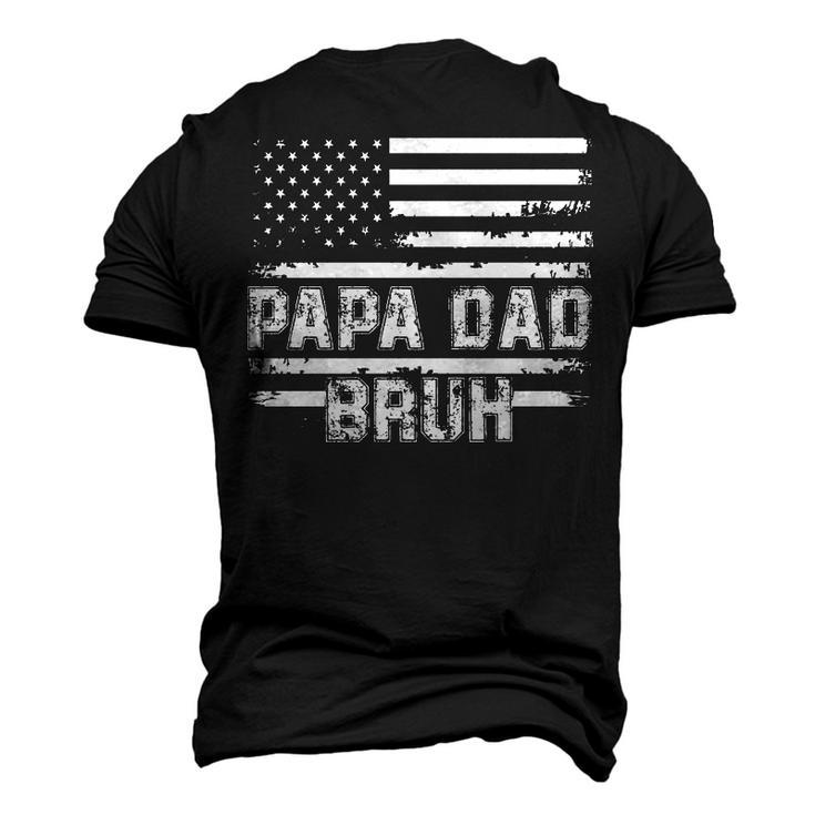 Papa Dad Bruh Fathers Day 4Th Of July Us Flag Vintage 2022 Men's 3D T-shirt Back Print