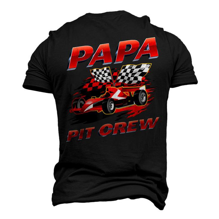 Papa Pit Crew Race Car Birthday Party Racing Family Men's 3D T-shirt Back Print