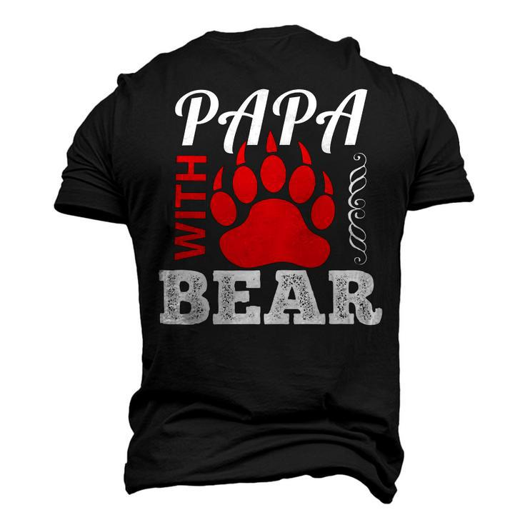 Papa With Bear Fathers Day T-Shirt Men's 3D Print Graphic Crewneck Short Sleeve T-shirt