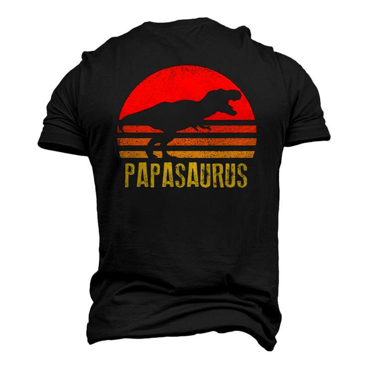 Papasaurus Retro Vintage Sunset Dinosaur Men's 3D T-Shirt Back Print