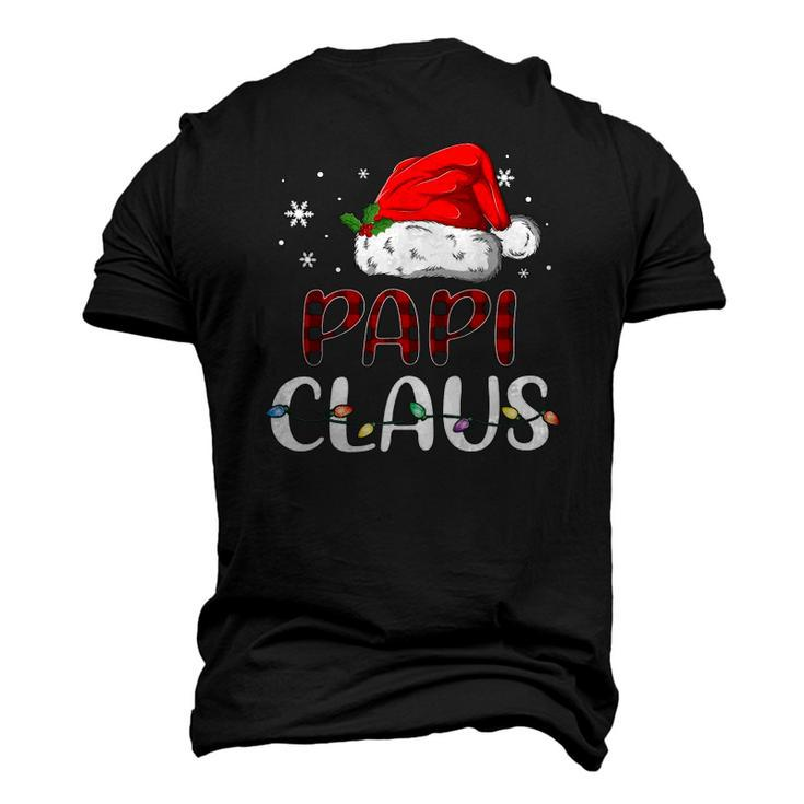 Papi Claus Christmas Santa Hat Buffalo Matching Men's 3D T-Shirt Back Print