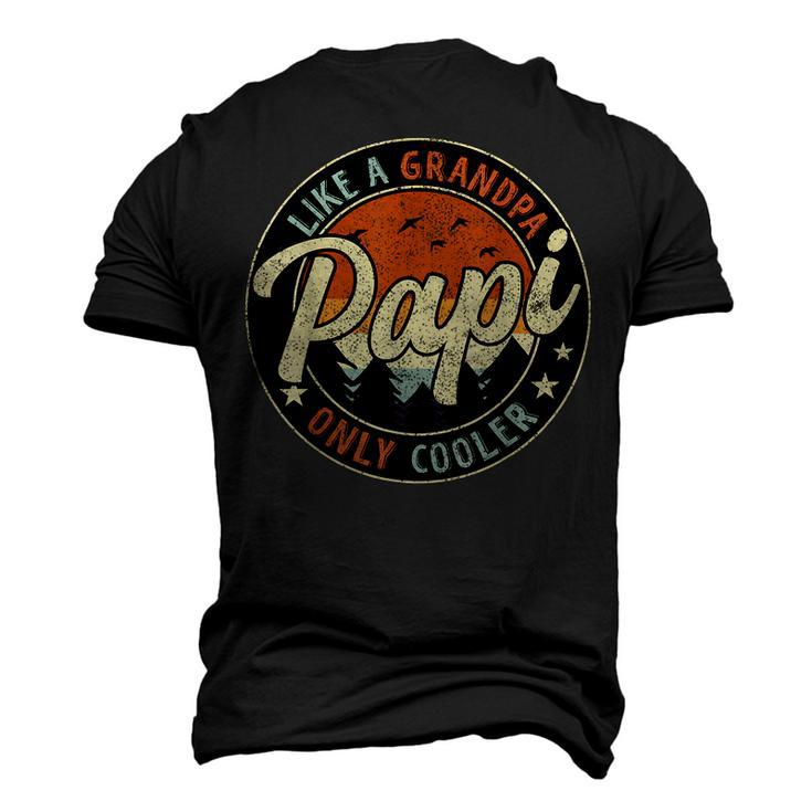 Papi Like A Grandpa Only Cooler Vintage Retro Fathers Day Men's 3D T-Shirt Back Print