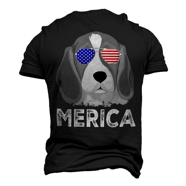 Patriotic American Usa Flag Merica Beagle 54 Beagle Dog Men's 3D T-shirt Back Print