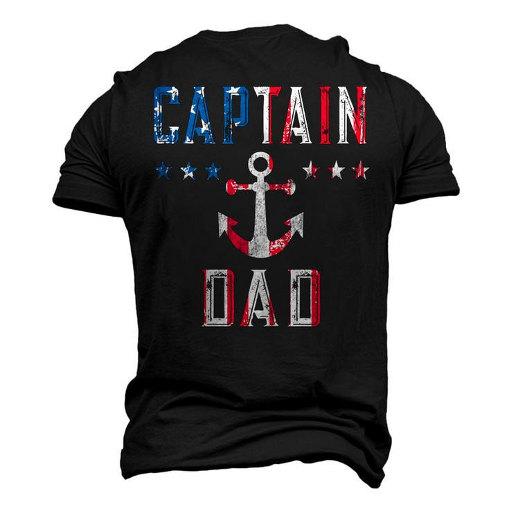 Patriotic Captain Dad American Flag Boat Owner 4Th Of July V2 Men's 3D T-shirt Back Print