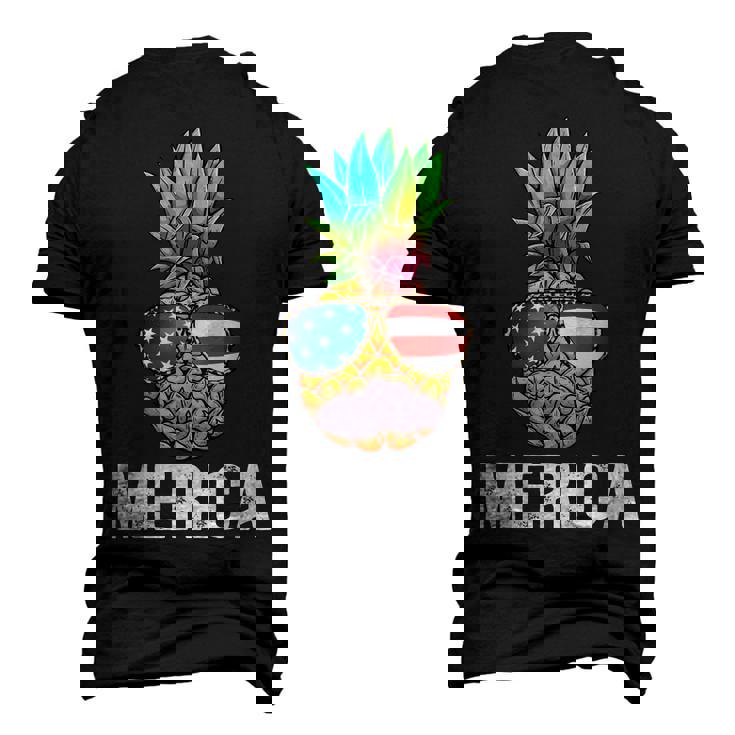 Patriotic Pineapple 4Th Of July America Usa Flag Men's 3D T-shirt Back Print