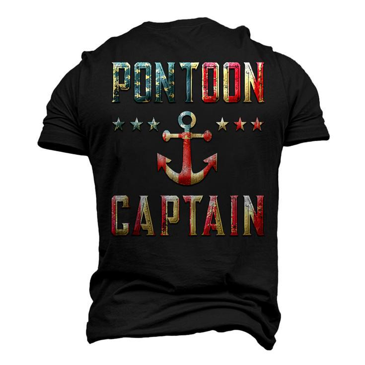 Patriotic Pontoon Captain Vintage Us Flag July 4Th Boating Men's 3D T-shirt Back Print