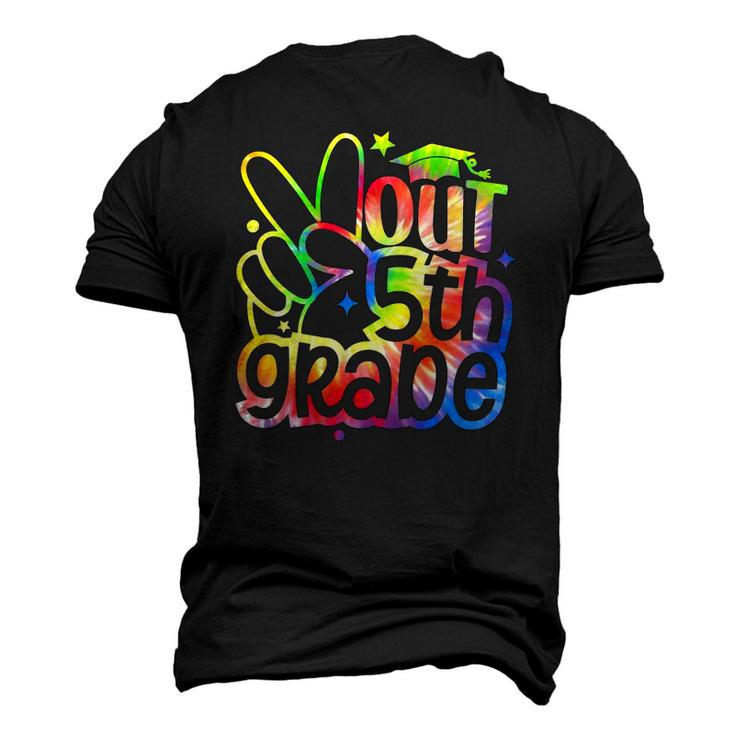 Peace Out 5Th Grade Tie Dye Graduation Class Of 2022 Tees Men's 3D T-Shirt Back Print
