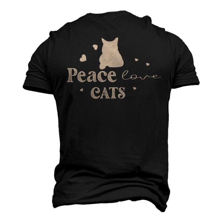 Peace Love Cats  Animal Lover  Gift For Cat Lover Men's 3D Print Graphic Crewneck Short Sleeve T-shirt