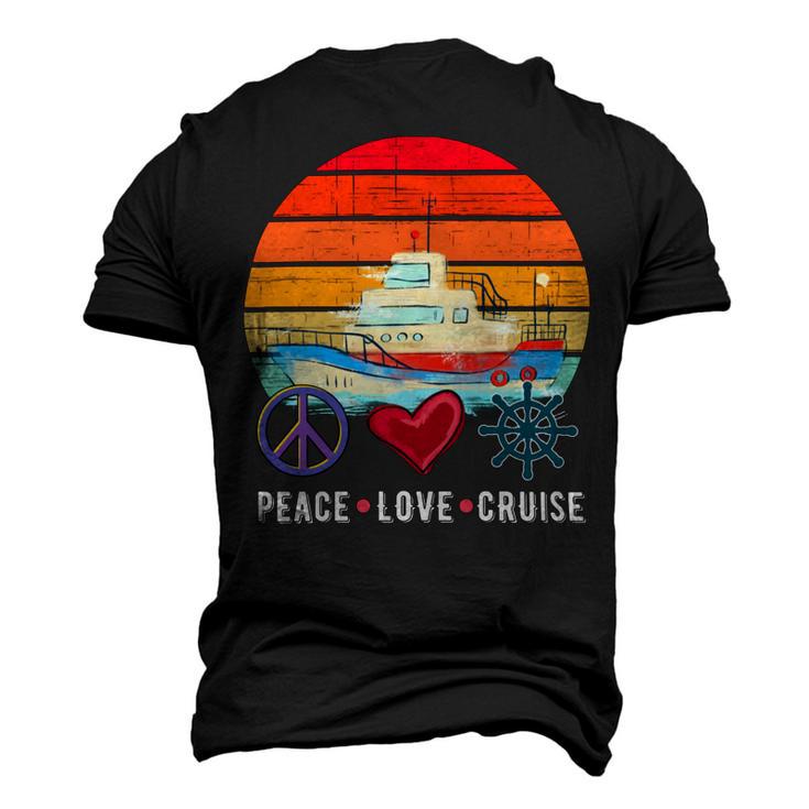 Peace Love Cruising Family Cruise Vacation Matching Gift V2 Men's 3D Print Graphic Crewneck Short Sleeve T-shirt