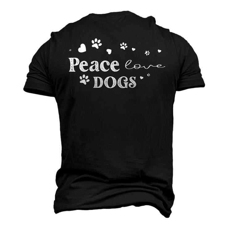 Peace Love Dogs  Animal Lover  Pets Lover Men's 3D Print Graphic Crewneck Short Sleeve T-shirt