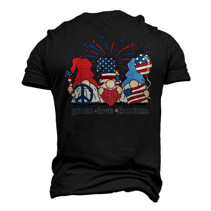 Peace Love Freedom Fireworks Gnomes 4Th Of July America Men's 3D T-shirt Back Print