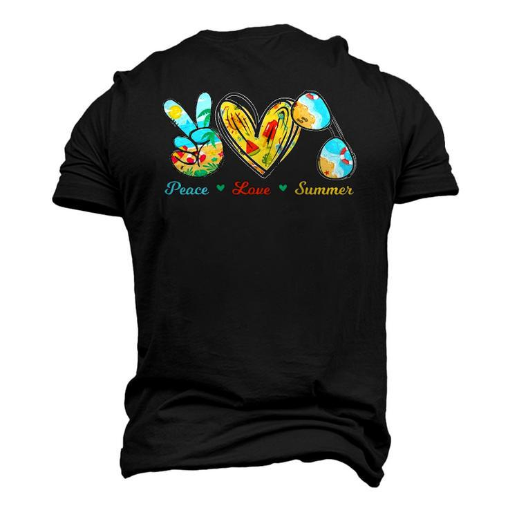 Peace Love Summer Sunglasses Cruise Beach Men's 3D T-Shirt Back Print