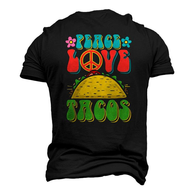 Peace Love Tacos Groovy For Retro Hippie Men's 3D T-Shirt Back Print