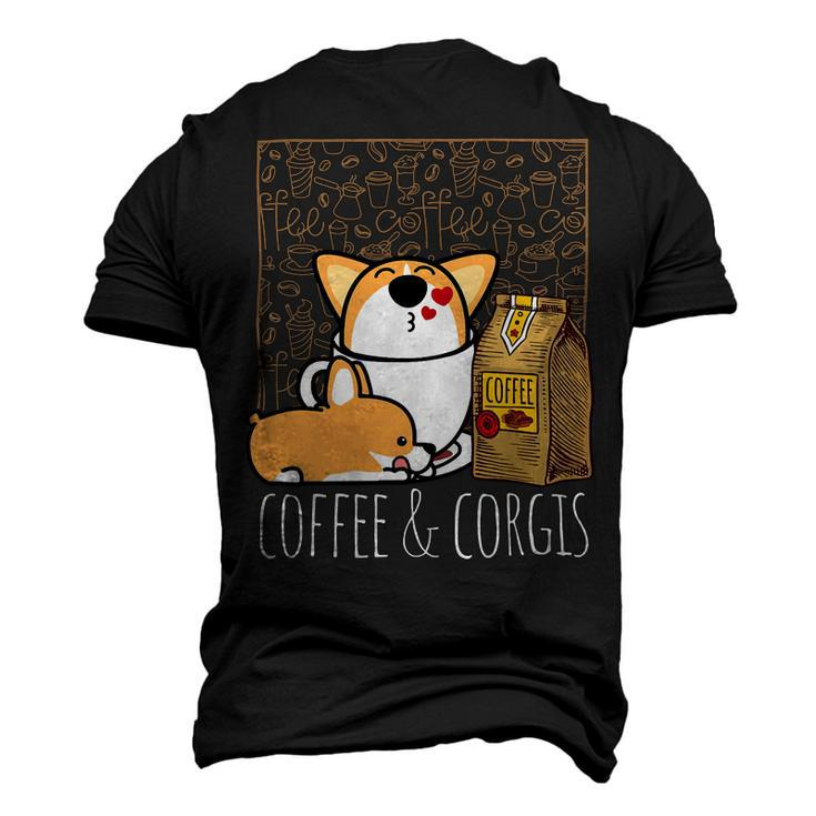 Pembroke Welsh Corgi Dog Coffee Lover Caffeine Corgi Mom Dad V4 Men's 3D Print Graphic Crewneck Short Sleeve T-shirt