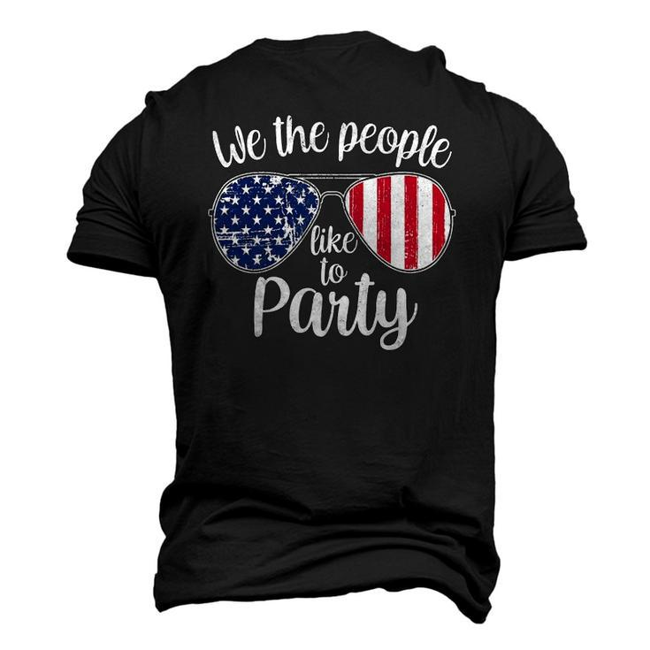 Womens We The People Like To Party American Flag Sunglasses Vintage Men's 3D T-Shirt Back Print