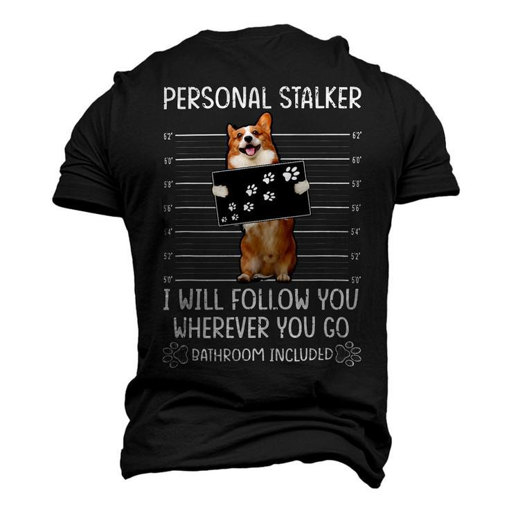Personal Stalker Corgi Men's 3D Print Graphic Crewneck Short Sleeve T-shirt