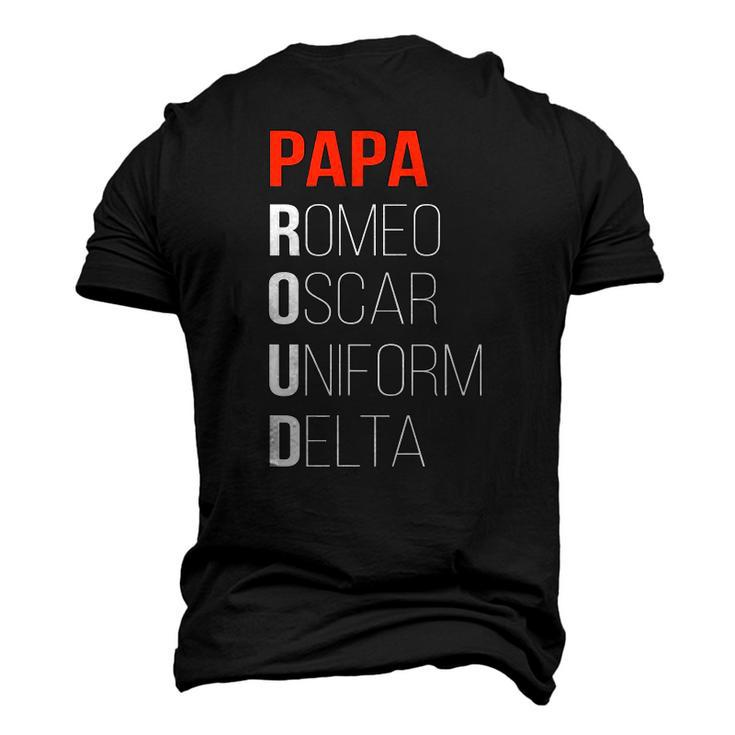 Phonetic Alphabet Proud Papa Tee I Army Dad Fathers Day Men's 3D T-Shirt Back Print