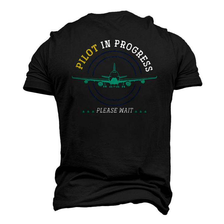 Pilot In Progress Airplane Aviation Aircraft Future Pilot Men's 3D T-Shirt Back Print