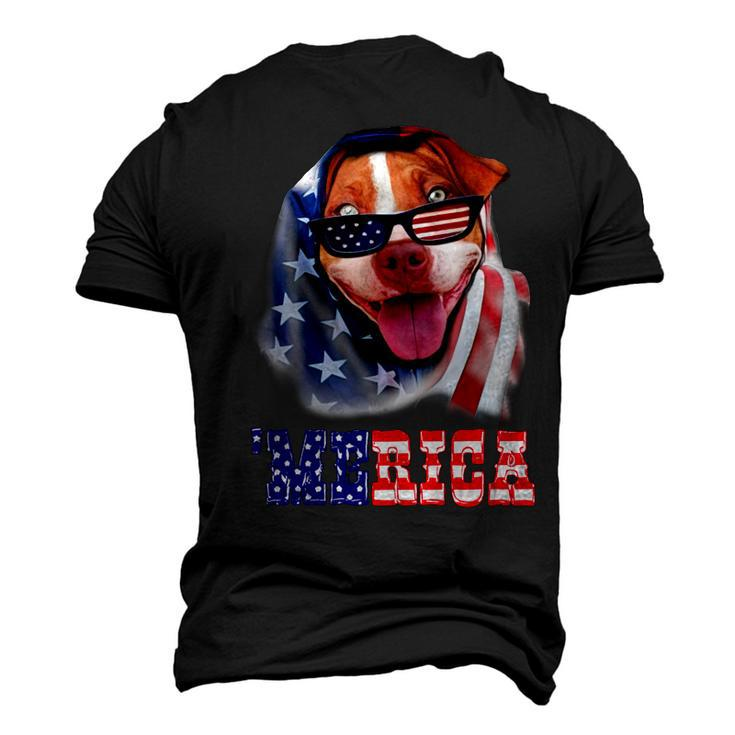Pitbull American Flag 4Th Of July Pitbull Dad Dog Lover Fun Men's 3D T-shirt Back Print