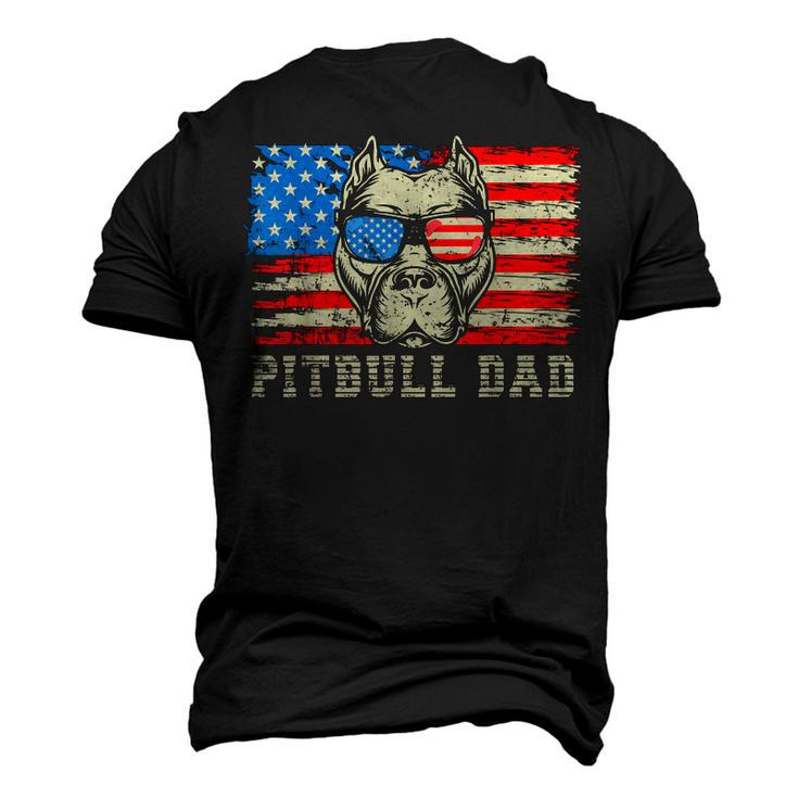 Mens Pitbull Dad American Pit Bull Dog Us Flag 4Th Of July Men's 3D T-shirt Back Print