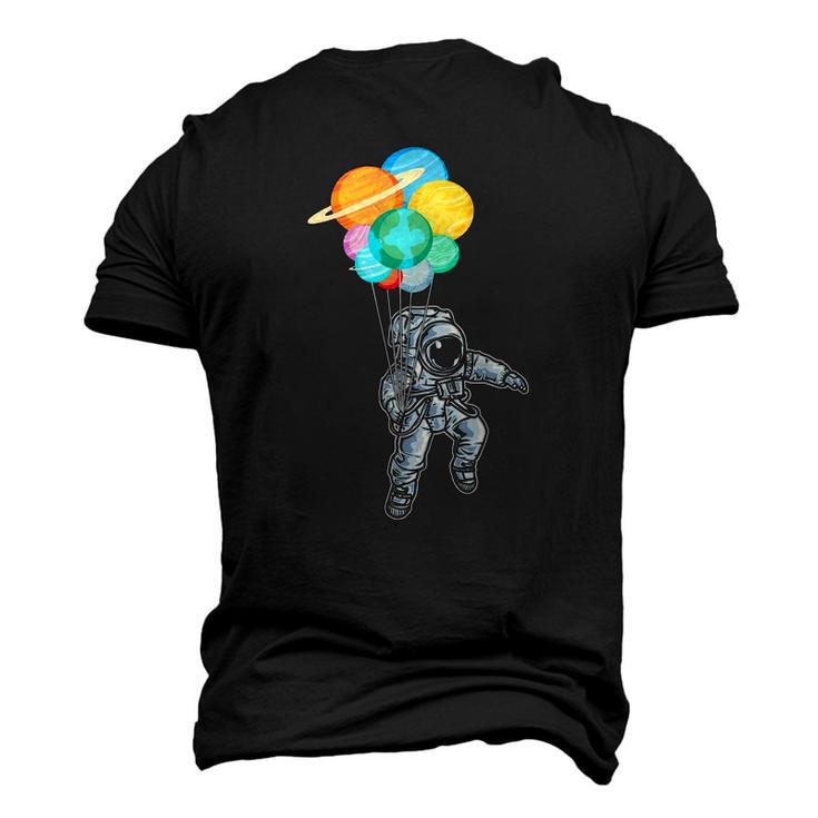 Planet Balloons Astronaut Space Science Men's 3D T-Shirt Back Print