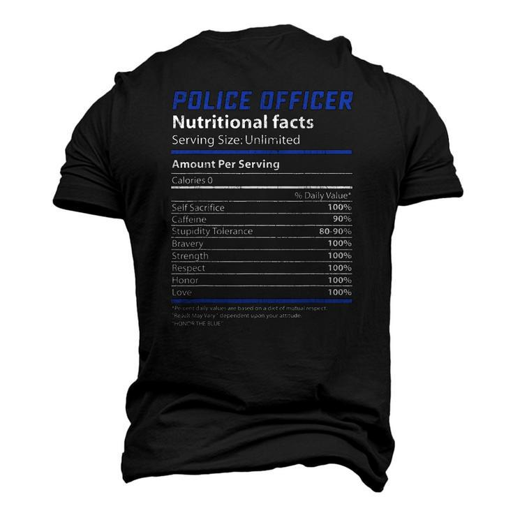 Police Officer Nutrition Facts Cop Deputy Men's 3D T-Shirt Back Print
