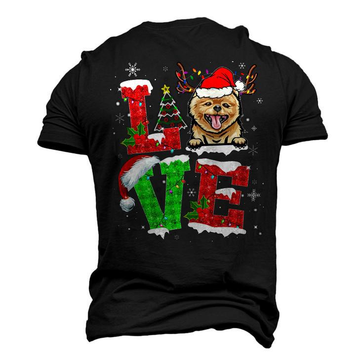 Pomeranian Dog Tree Christmas Lights Xmas Pajama T-Shirt Men's 3D T-shirt Back Print
