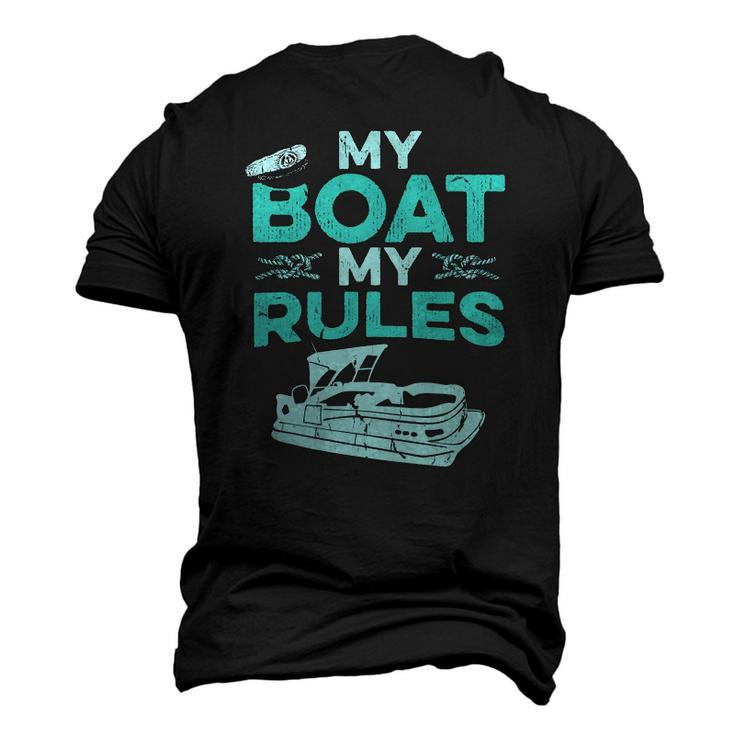 Pontoon Boat Captain My Boat My Rules Fathers Day Men's 3D T-Shirt Back Print