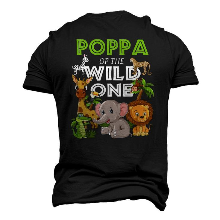 Poppa Of The Wild One Zoo Birthday Safari Jungle Animal Men's 3D T-Shirt Back Print