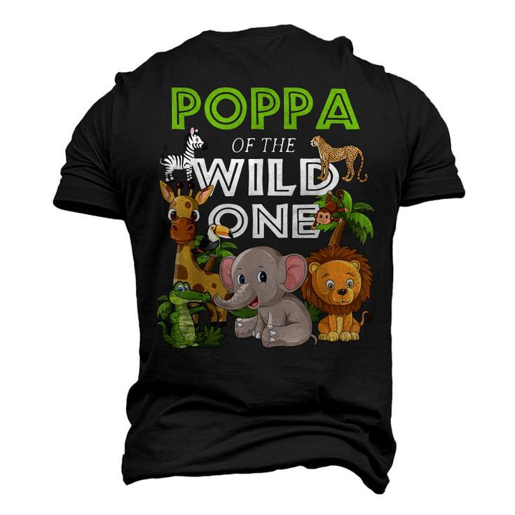 Poppa Of The Wild One Zoo Birthday Safari Jungle Animal Men's 3D T-shirt Back Print