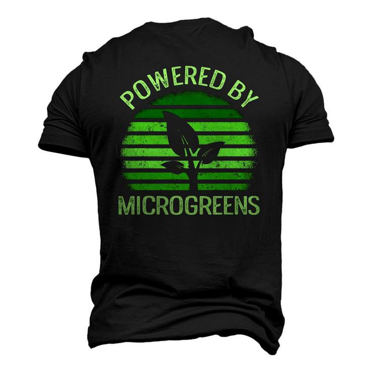 Powered By Microgreens Vegan Urban Farmers Gardening Men's 3D T-Shirt Back Print