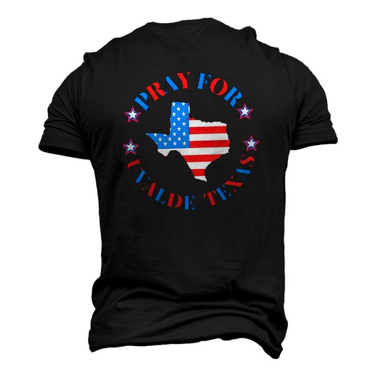 Pray For Uvalde Texas Gun Control Us Flag Texas Map Men's 3D T-Shirt Back Print