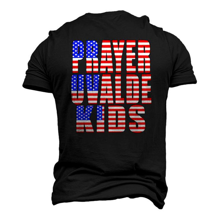 Pray For Uvalde Texas Kids Us Flag Text Men's 3D T-Shirt Back Print
