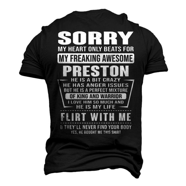 Preston Name Sorry My Heart Only Beats For Preston Men's 3D T-shirt Back Print