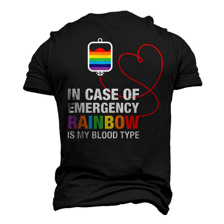 Pride Month Rainbow Is My Blood Type Lgbt Flag Men's 3D T-Shirt Back Print